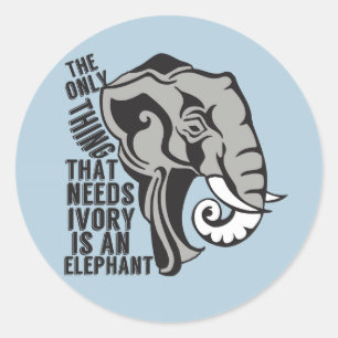 De Elephants Ban Trophy Hunting Ronde Sticker