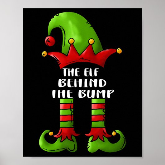 De Elf Achter De Bump Kerstmis Zwangerschap Announ Poster (Voorkant)