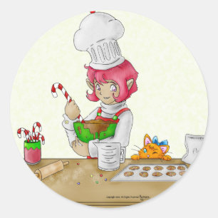 De Elf Baker Sticker! Ronde Sticker