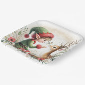 De elf en het rendier papieren bordje (Gebogen)