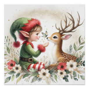 De Elf En Het Rendier Perfect Poster