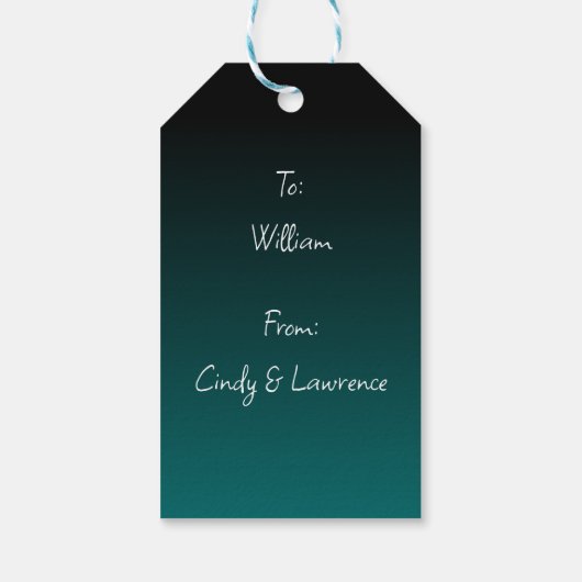 De Elf en Robot op een Label met cadeaus Cadeaulabel (Achterkant)