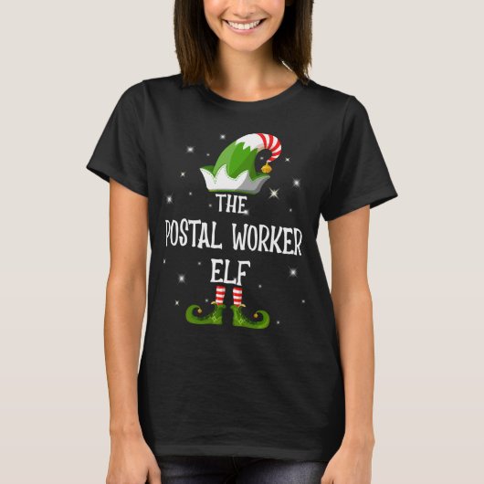 De Elf Familie van de Postal die Kerstmis aanpast T-shirt (Voorkant)