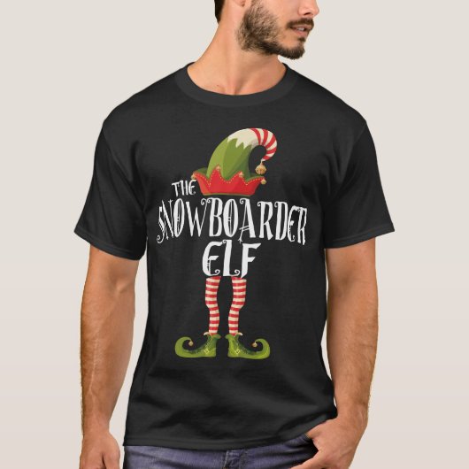 de elf - familie van de sneeuwboarder elf die kers t-shirt (Voorkant)