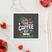 De Elf Koffie Grappige Kerst Elf Coffeïne Liefhebb Servet (Insitu)