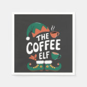 De Elf Koffie Grappige Kerst Elf Coffeïne Liefhebb Servet (Voorkant)