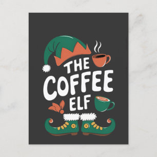 De Elf Koffie Grappige Kerst Elf Koffie Liefhebber Uitnodiging Briefkaart