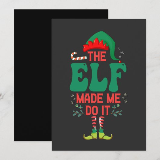 De Elf liet me het doen Grappige Kerst Elf Gift Kaart (Voorkant / Achterkant)