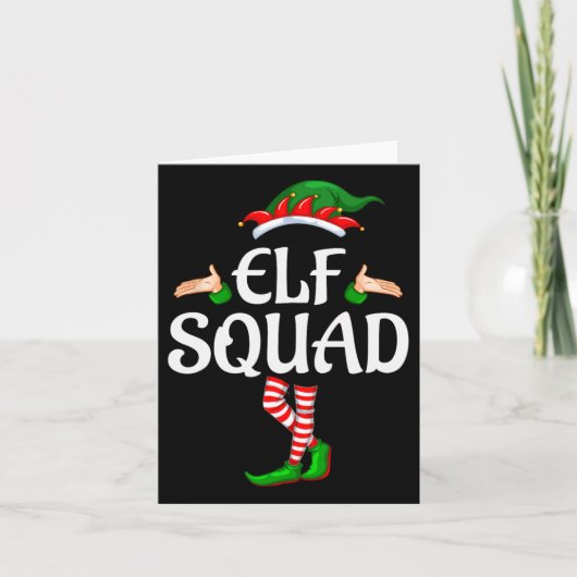 De Elf Squad Familie Matching Groep Kerstmis 1  Kaart (Voorkant)