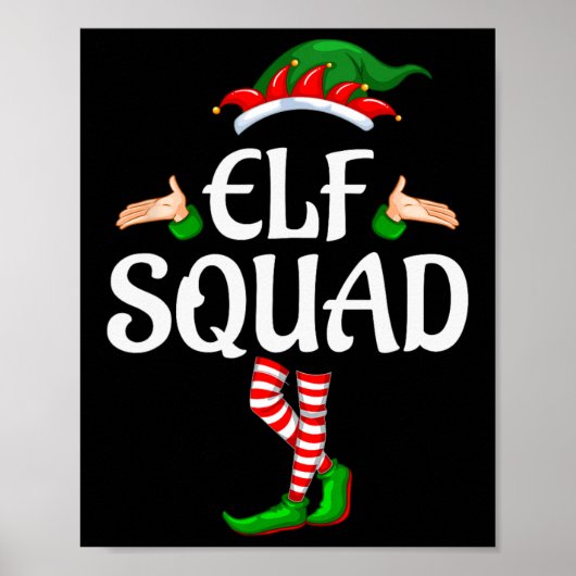 De Elf Squad Familie Matching Groep Kerstmis 1 Poster (Voorkant)