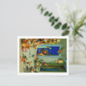 De Elf van de kerstman in zijn Workshop op Feestdagenkaart (Staand voorkant)