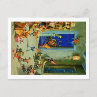 De Elf van de kerstman in zijn Workshop op Feestdagenkaart