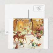 DE ELFEN VAN DE KERSTMAN LADEN ZIJN SLEE MET GESCH FEESTDAGENKAART (Voorkant / Achterkant)