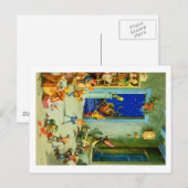 De elfen van de Kerstman zijn druk in zijn werkpla Feestdagenkaart (Voorkant / Achterkant)