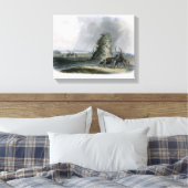 De Elkhorn-piramide op de Upper Missouri, bord 2 Canvas Afdruk (Insitu (Slaapkamer))
