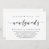 De Elopement van de bruiloft, Dinner met de Passen Kaart (Voorkant / Achterkant)