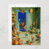 De elven van de Kerstman in zijn Workshop op kerst Feestdagenkaart (Voorkant / Achterkant)