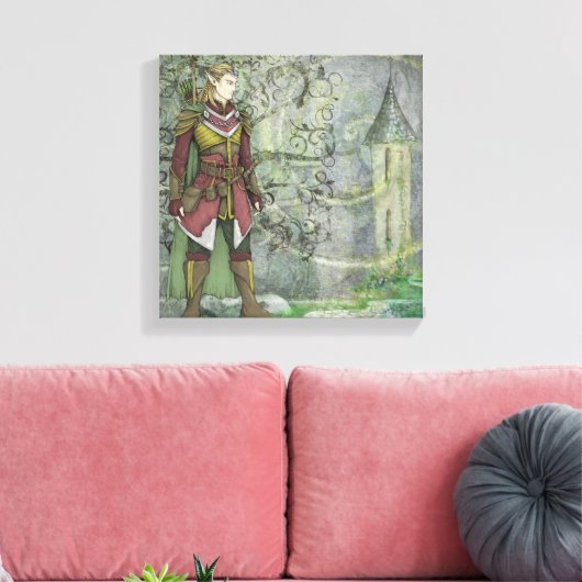 De Elven Wanderer geeft terug Canvas Afdruk (Insitu (Woonkamer))
