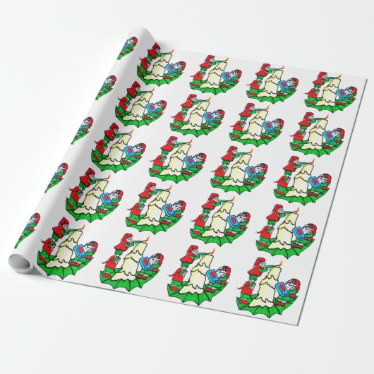 DE ELVES DECORATE-verpakkingspapier Cadeaupapier (Uitgerold)