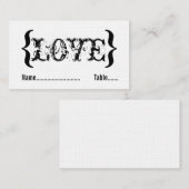 De 'Embrace Wedding Place Card' van de liefde, zwa Plaatskaartje (Voorkant / Achterkant)