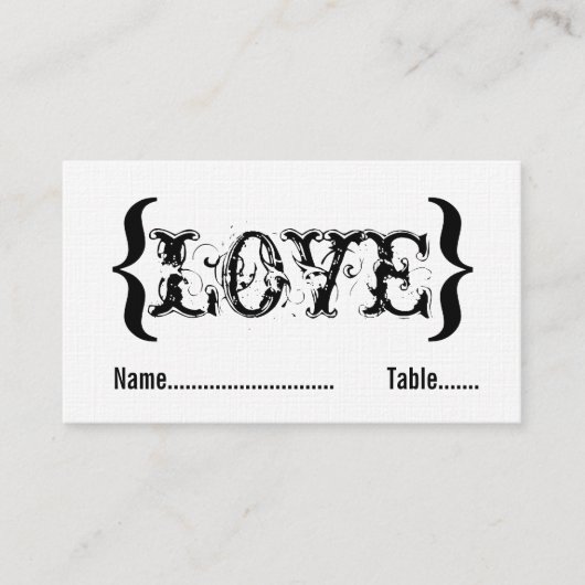 De 'Embrace Wedding Place Card' van de liefde, zwa Plaatskaartje (Voorkant)