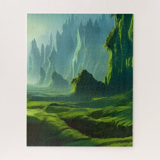 De Emerald Valley Fantasy Art Ansichtkaart Legpuzzel (Verticaal)