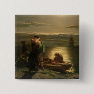 De Emigrant, 1858 Vierkante Button 5,1 Cm
