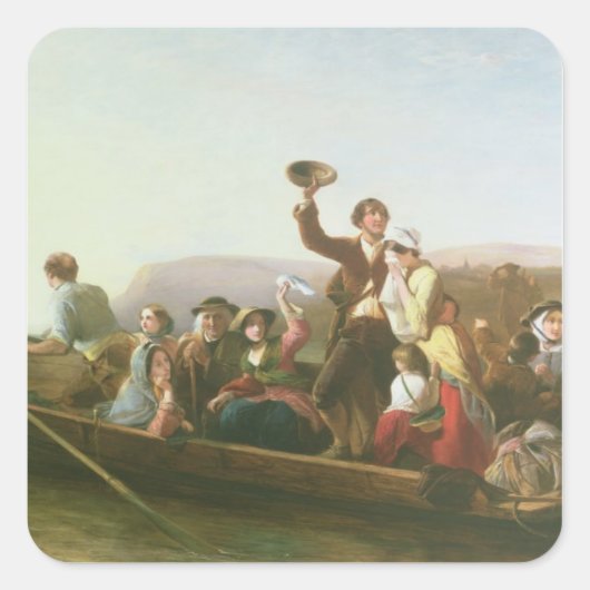 De emigranten vierkante sticker (Voorkant)
