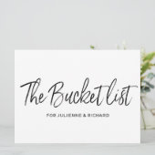 "De emmer lijst" Stijlvol beletterd trouwbord Kaart (Staand voorkant)