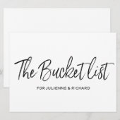 "De emmer lijst" Stijlvol beletterd trouwbord Kaart (Voorkant / Achterkant)