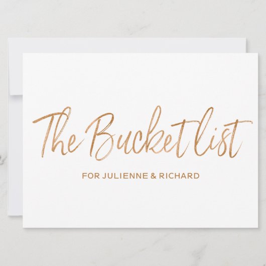 "De emmer lijst" Trouw Stijlvolle Gouden Roos Bord Kaart (Voorkant)