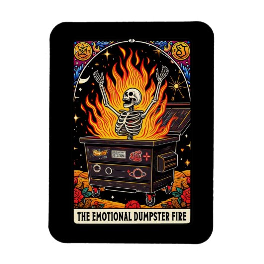 De Emotional Dumpster Fire Tarot Kaart Magnet Magneet (Verticaal)