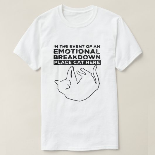 De Emotionele Ineenstorting Kat T-shirt (Design voorkant)