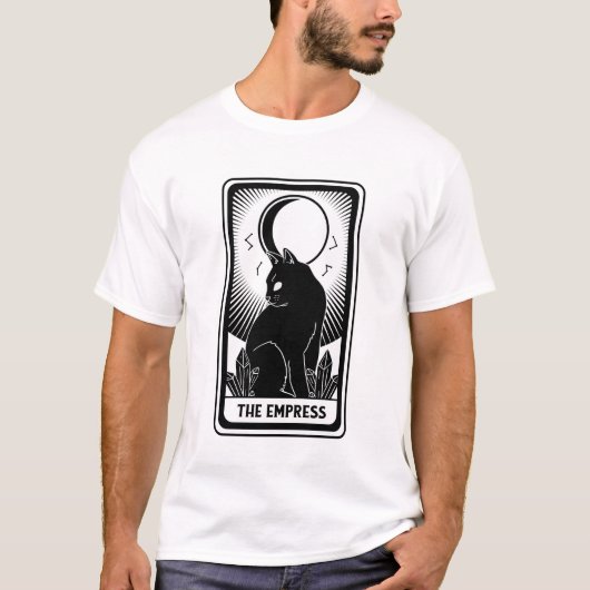 De Empress Black Cat Tarot Kaart T-shirt (Voorkant)