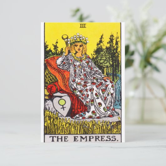 De Empress Tarot-kaart Save The Date (Staand voorkant)