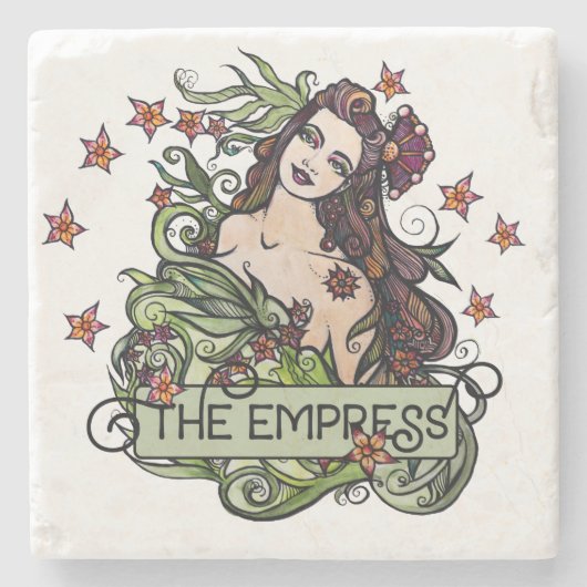 De Empress Tarot-kaart Stenen Onderzetter (Voorkant)