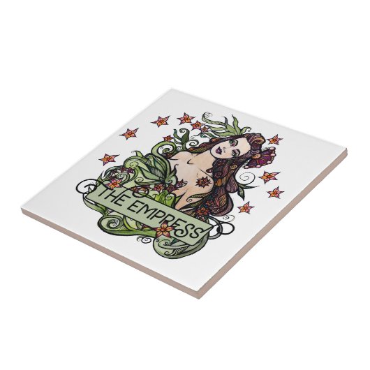 De Empress Tarot-kaart Tegeltje (Zijkant)
