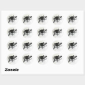 DE | EN | FR | Trauersiegel - Schwarze Rose Ronde Sticker (Vel)