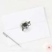 DE | EN | FR | Trauersiegel - Schwarze Rose Ronde Sticker (Envelop)