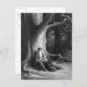 De Enchanter Merlin en de Fairy Vivien Briefkaart (Voorkant / Achterkant)