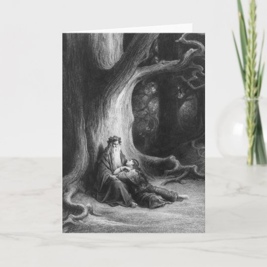 De Enchanter Merlin en de Fairy Vivien Kaart (Voorkant)