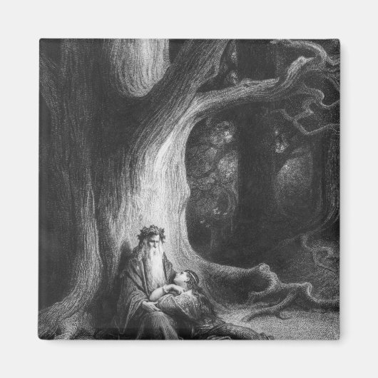 De Enchanter Merlin en de Fairy Vivien Magneet (Voorkant)