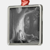 De Enchanter Merlin en de Fairy Vivien Metalen Ornament (Links)