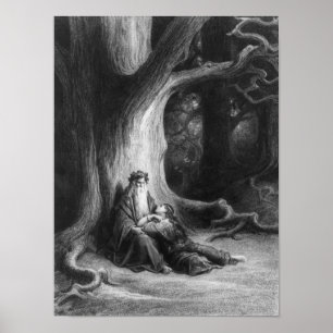 De Enchanter Merlin en de Fairy Vivien Poster