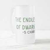 DE ENDLESS MUGOF DWARVEN ALE MATGLAS BIERPUL (Voorkant links)