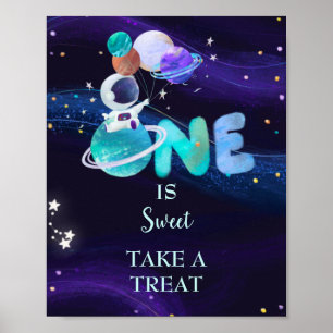 De ene is snoep nemen een 'Treat Space Galaxy Birt Poster