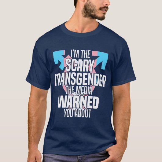 De enge transseksuele persoon transLGBT Gay T-shirt (Voorkant)