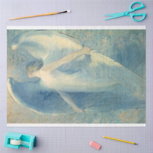 De Engel  Blauw Decoupage Tissuepapier (Craft)