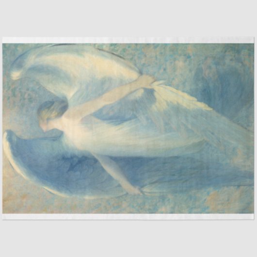 De Engel  Blauw Decoupage Tissuepapier (Voorkant)