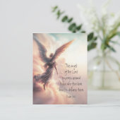 De engel des Heren omsluit de Bijbelse Schrift Briefkaart (Staand voorkant)